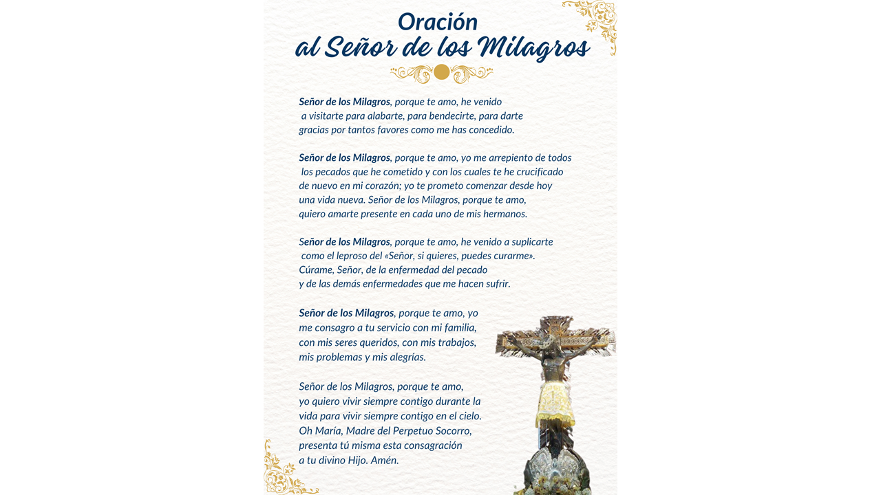 Oración al Señor de los MIilagros